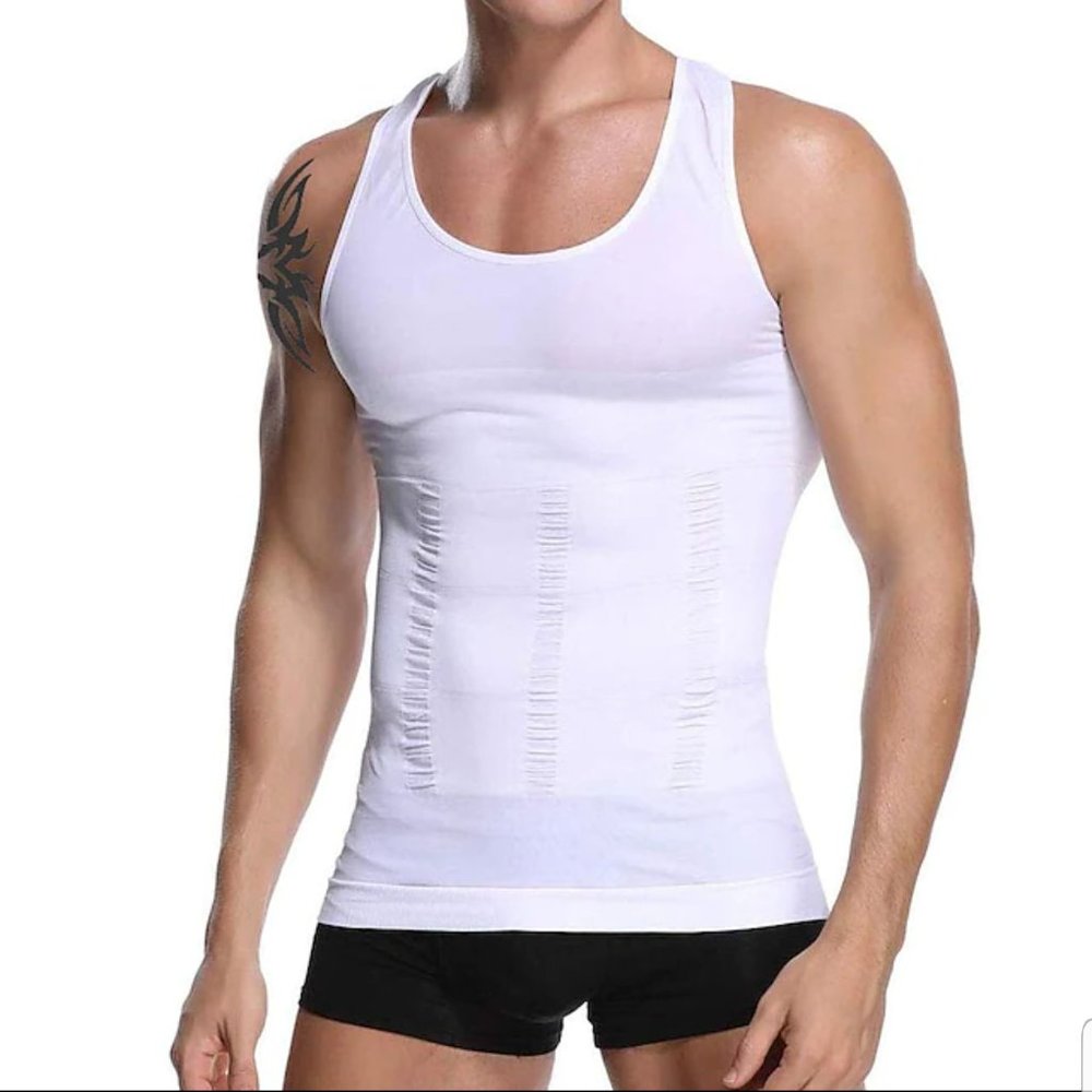 Men's Slimming Body Shaper Waist Trainer Vest Gym Tops Belly Compression Shirt